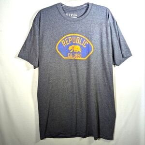 Mens California Republic T-Shirt 2XL